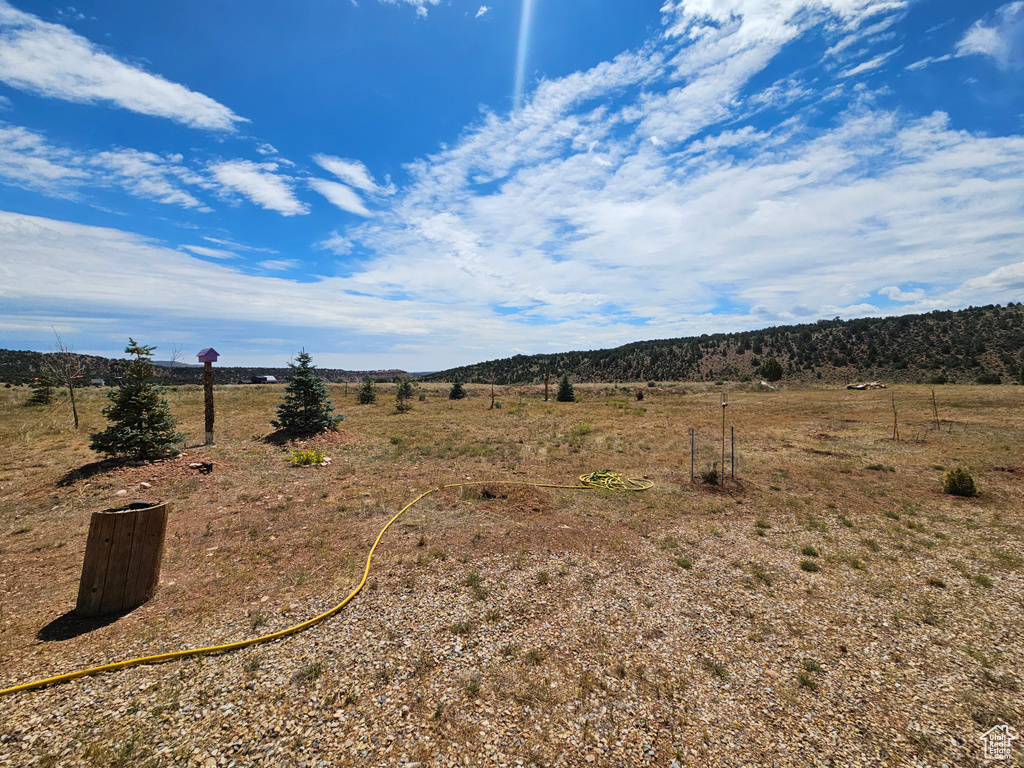 View of yard with a rural view