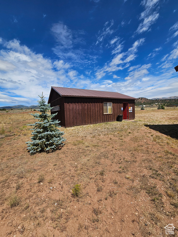 View of home\\\\\\\'s exterior featuring an outbuilding