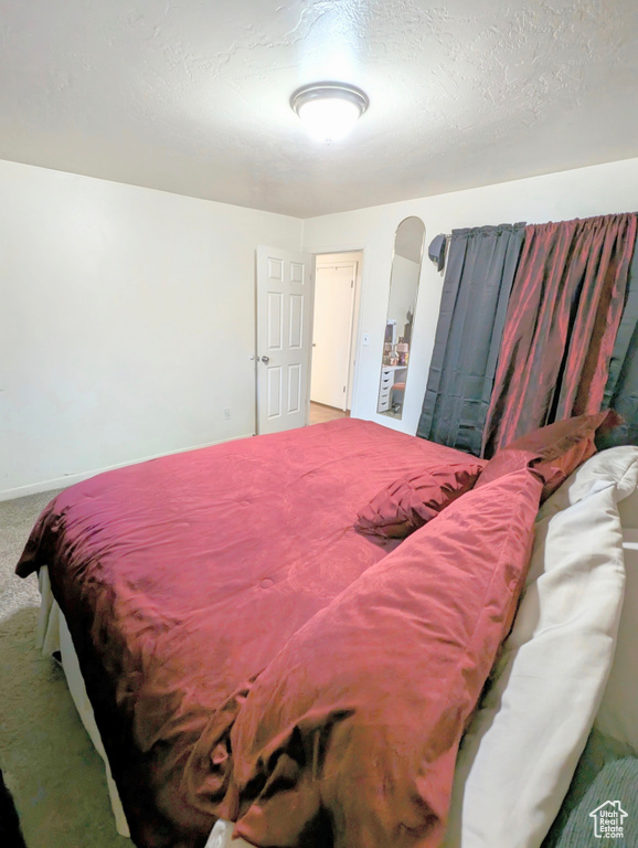 Bedroom featuring carpet