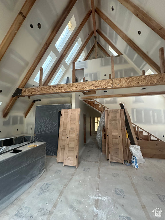 Attic featuring a skylight