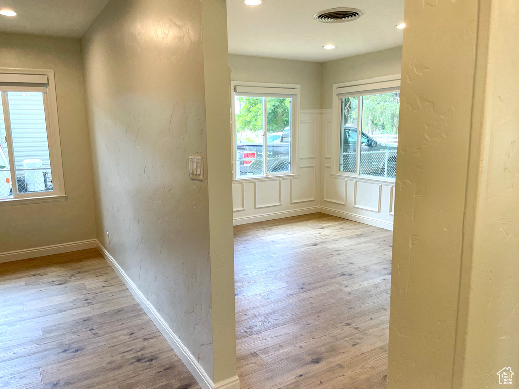 Interior space featuring light hardwood / wood-style floors