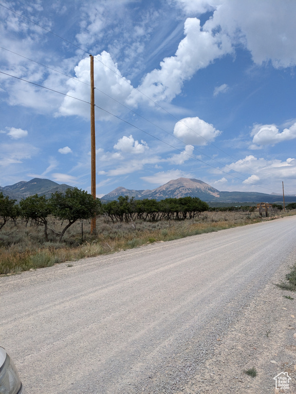 View of road with a mountain view