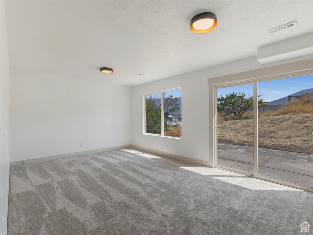 Unfurnished room with carpet flooring