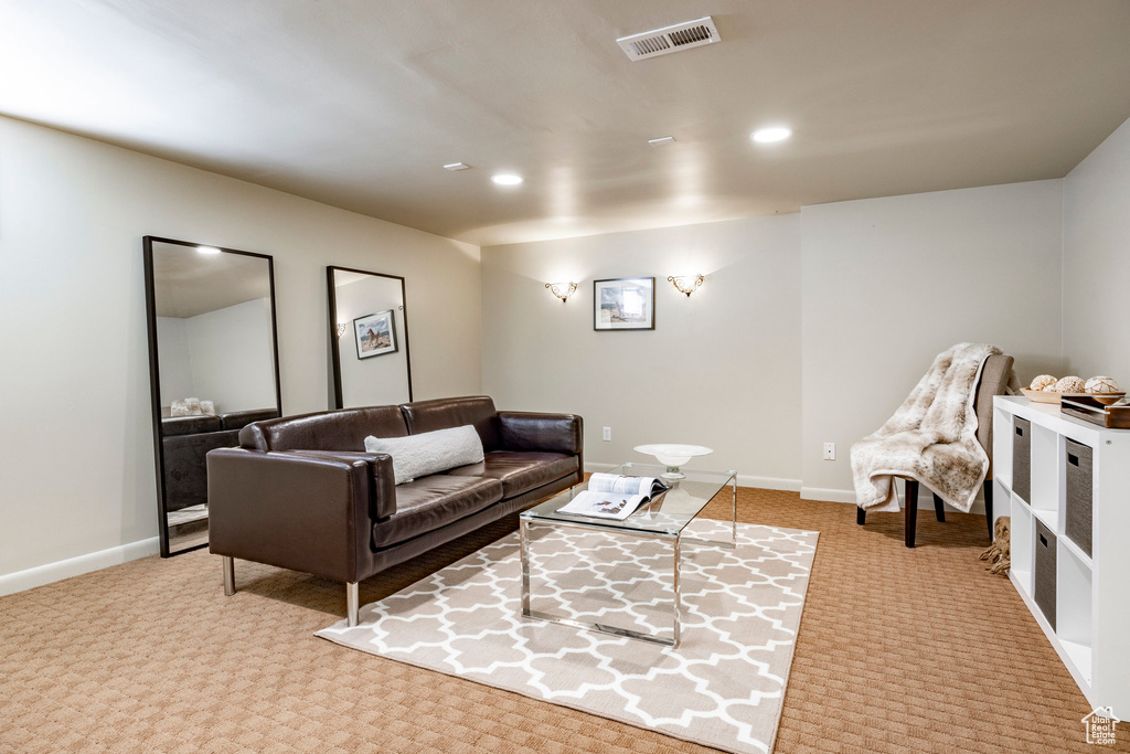 View of carpeted living room