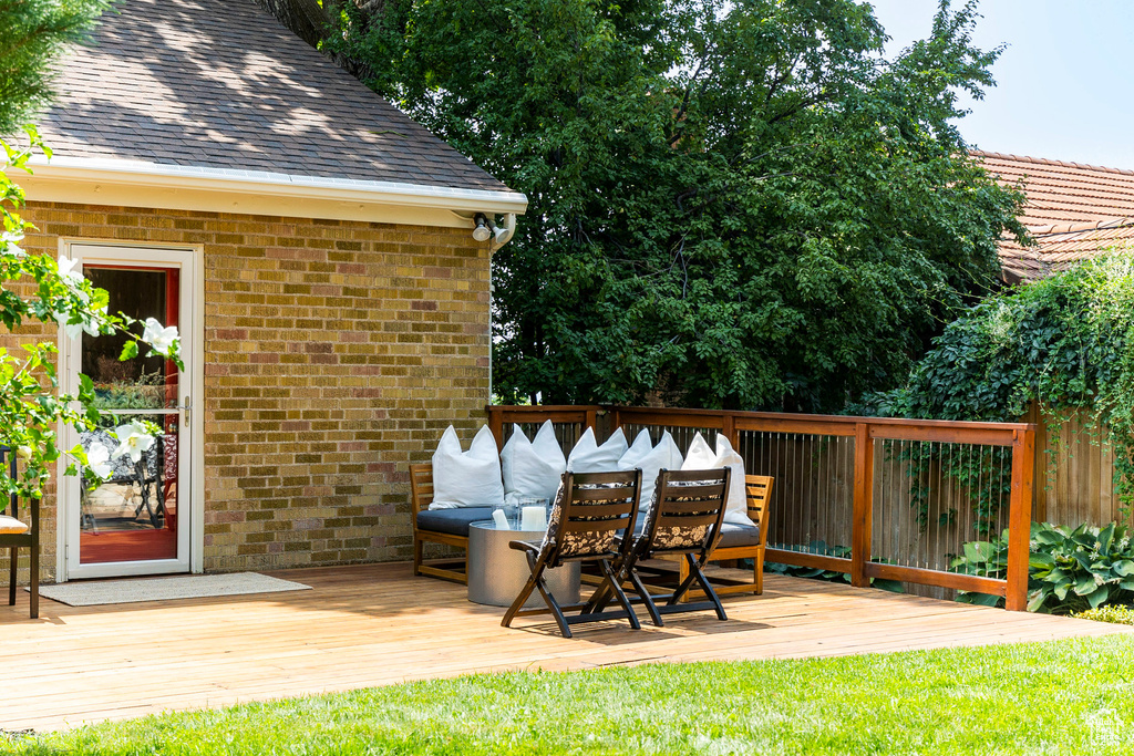 View of patio / terrace with a deck