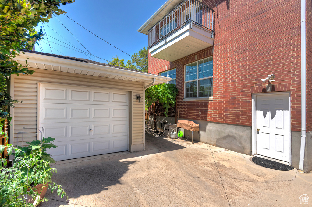 View of garage