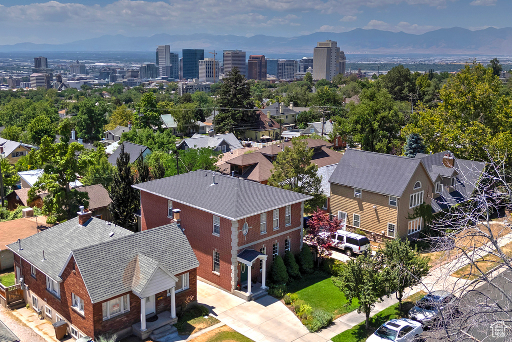 Birds eye view of property