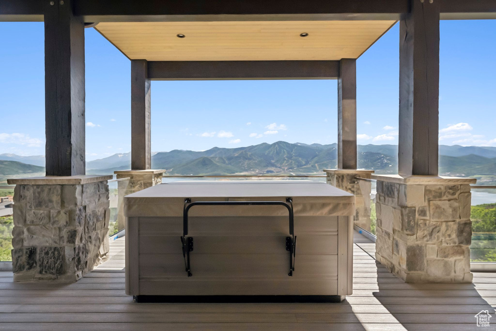 Deck with a mountain view