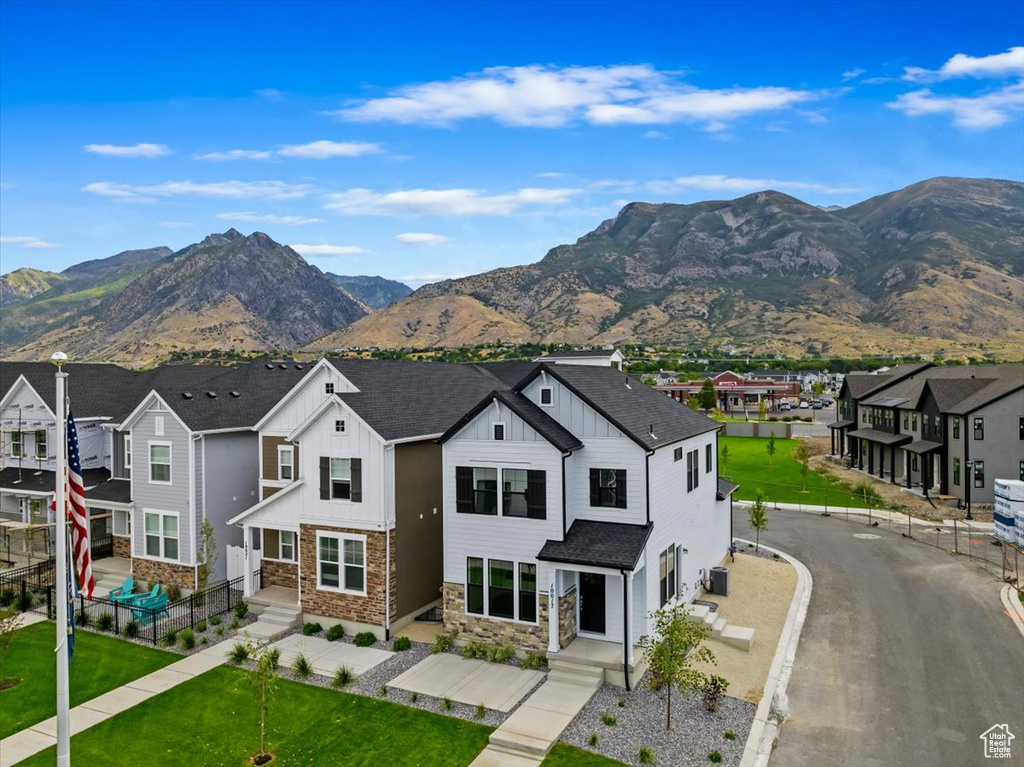 Exterior space with a mountain view