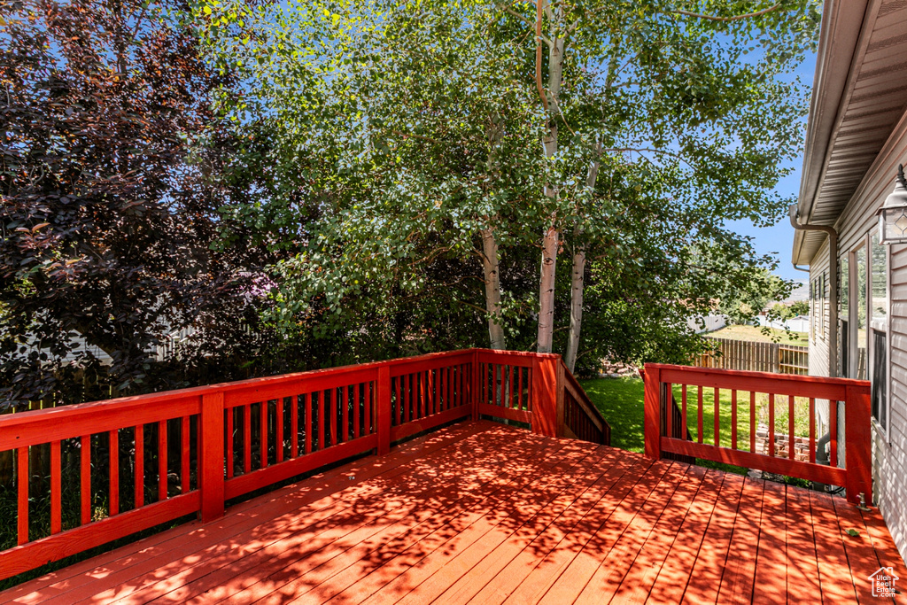 View of wooden deck