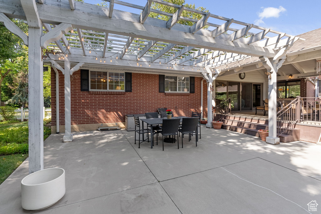 View of patio / terrace with a pergola