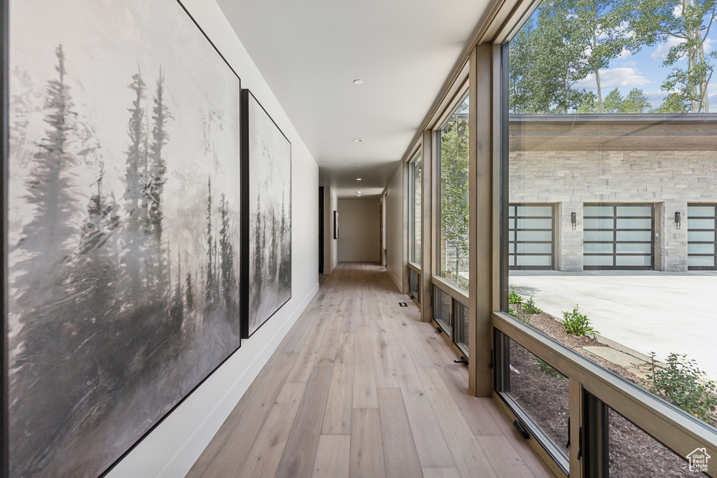 Hall featuring light hardwood / wood-style floors