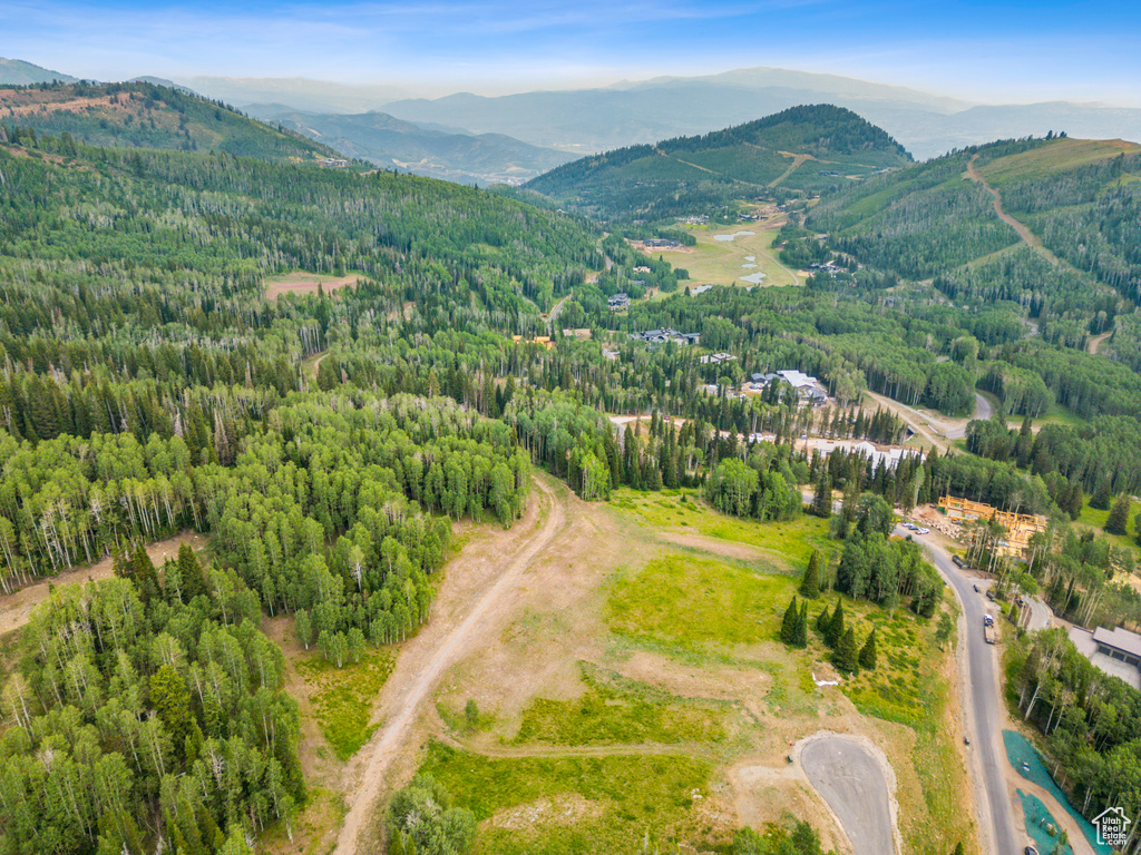 Bird\'s eye view with a mountain view