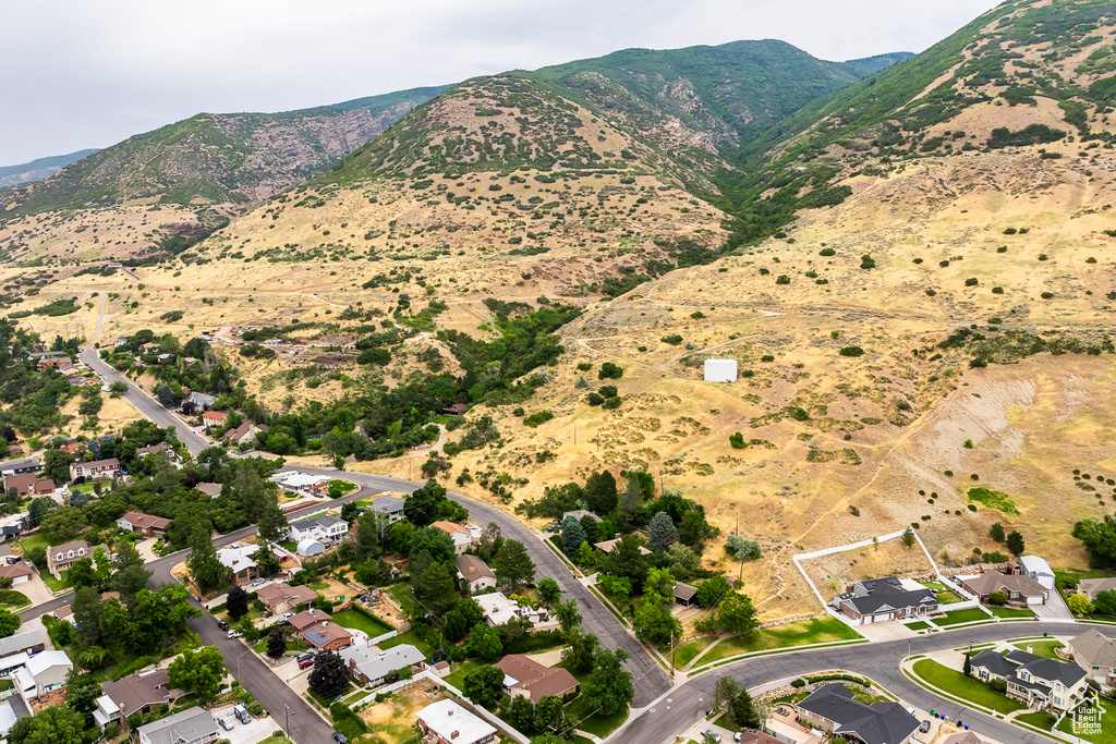 Drone / aerial view with a mountain view