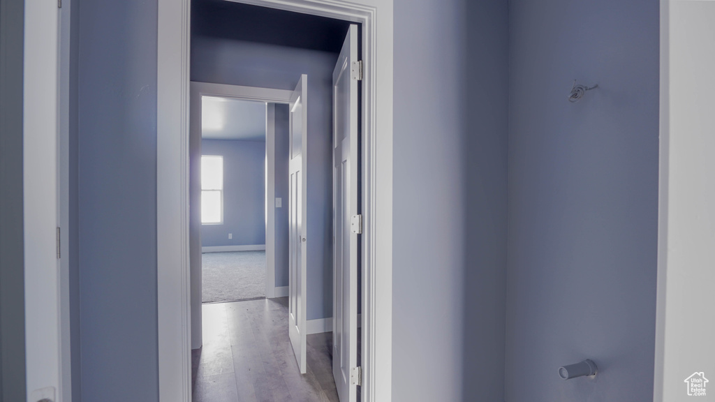 Hallway featuring light hardwood / wood-style floors