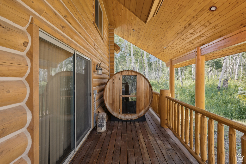 View of wooden terrace