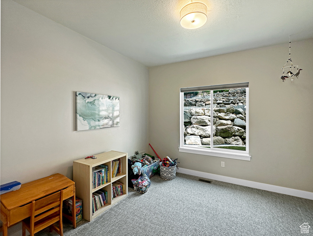 Playroom featuring carpet flooring