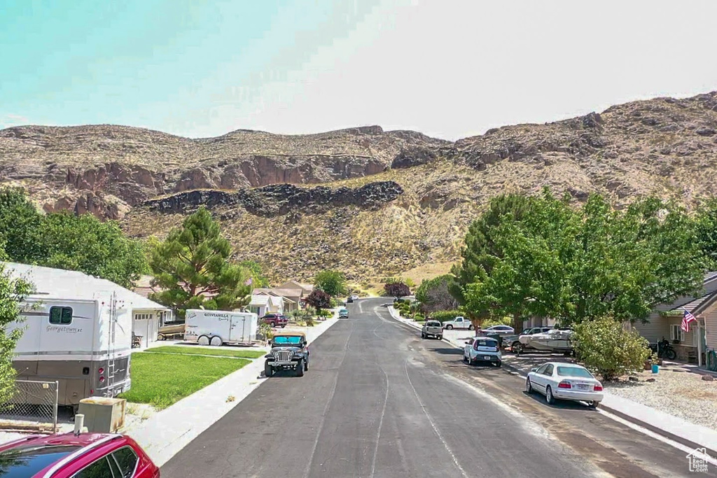 View of street featuring a mountain view