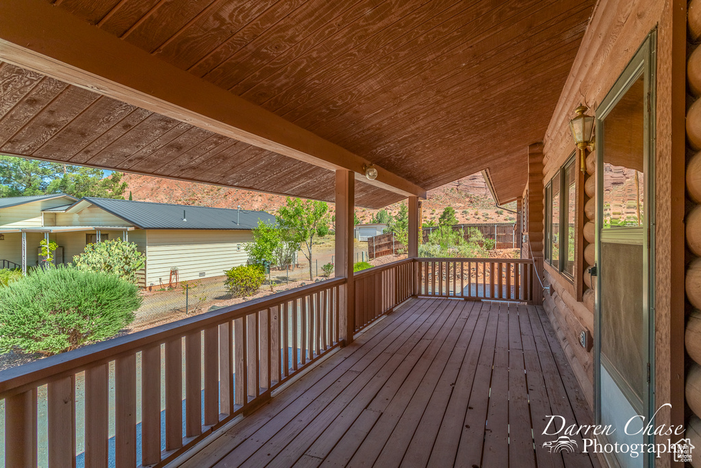 View of wooden deck