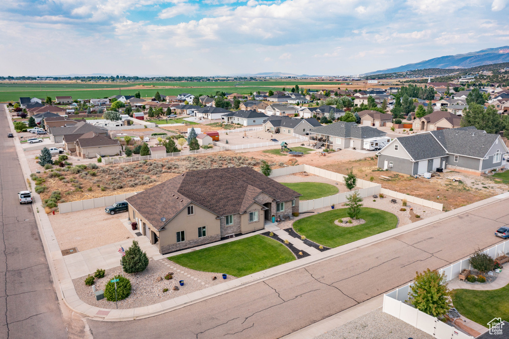 Bird's eye view featuring a mountain view