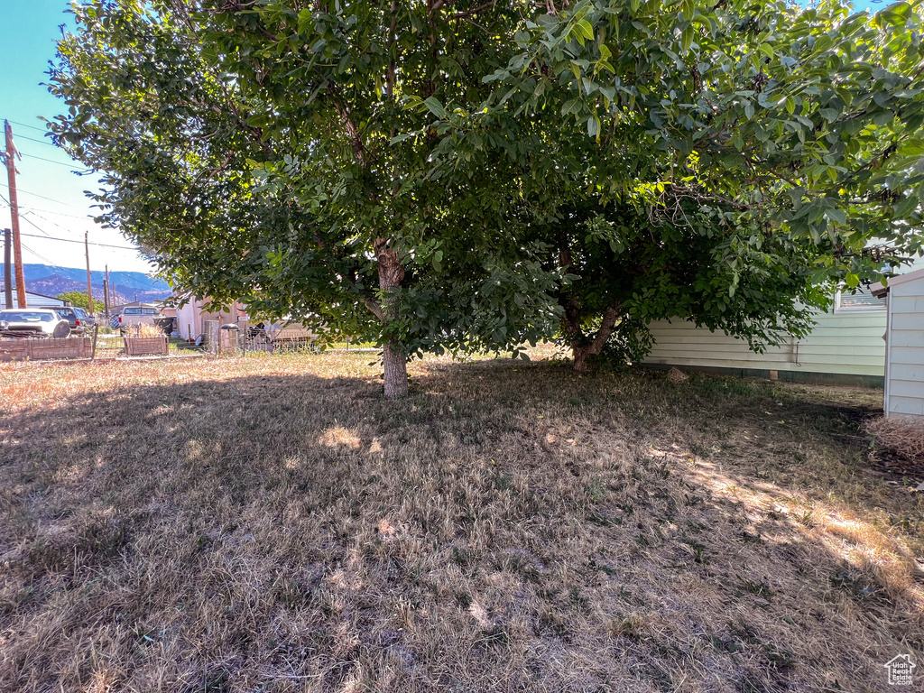 View of yard featuring a mountain view