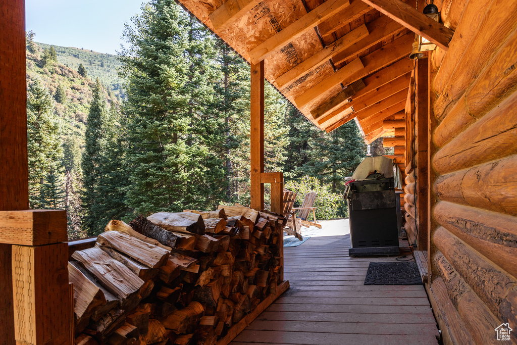 View of wooden deck