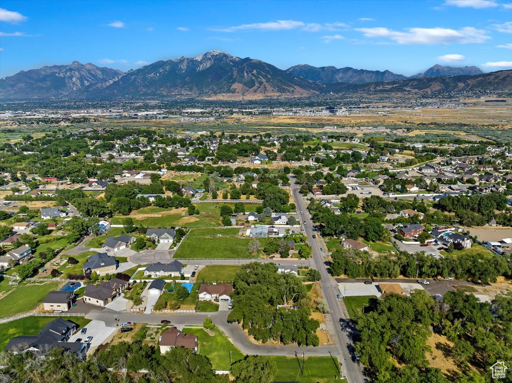 Drone / aerial view with a mountain view