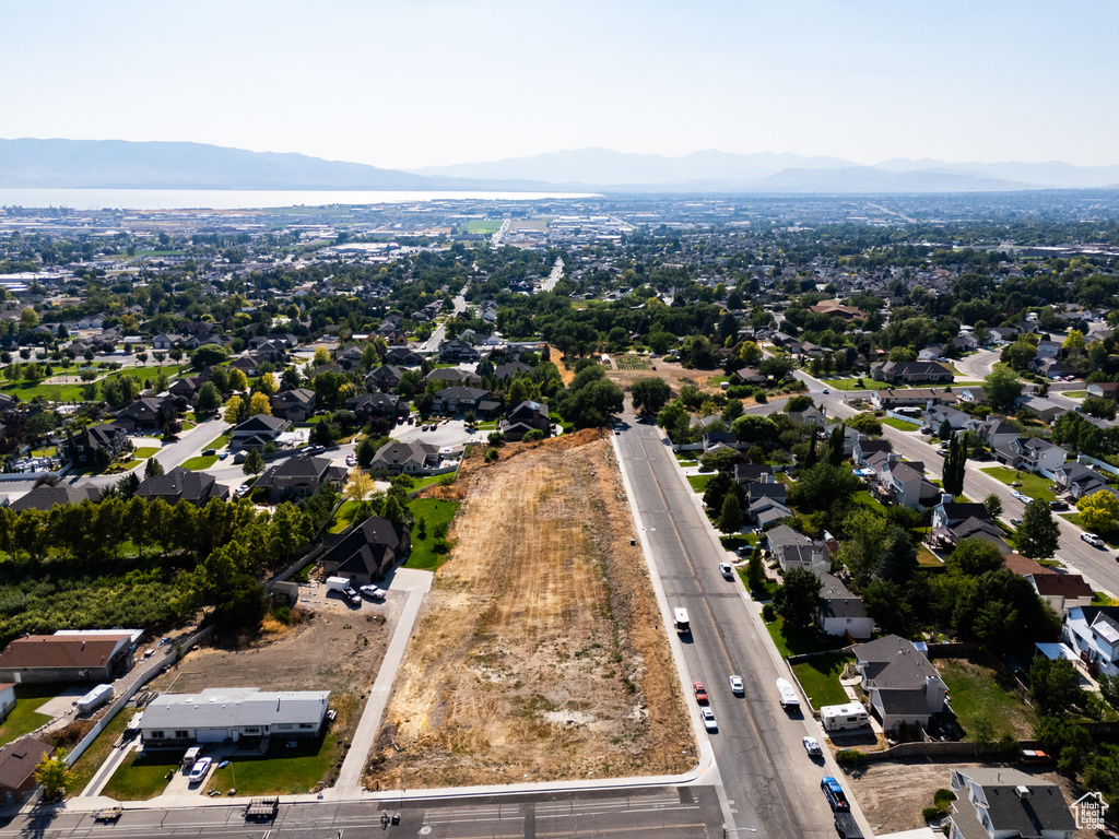 Aerial view featuring a mountain view