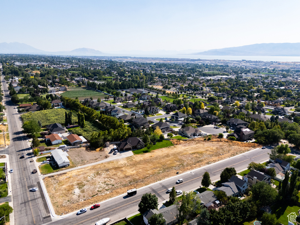 Drone / aerial view with a mountain view