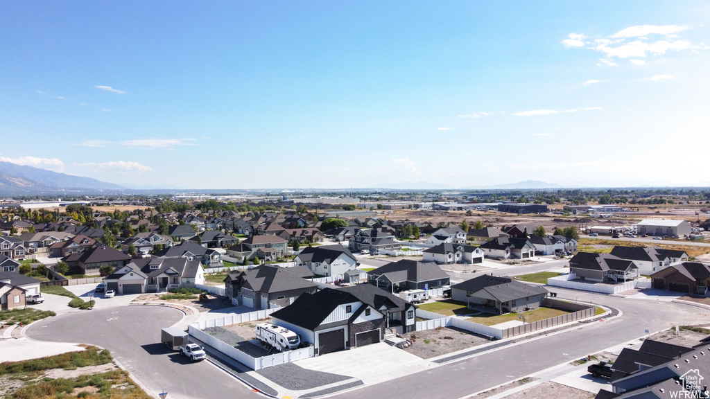 Bird's eye view featuring a mountain view