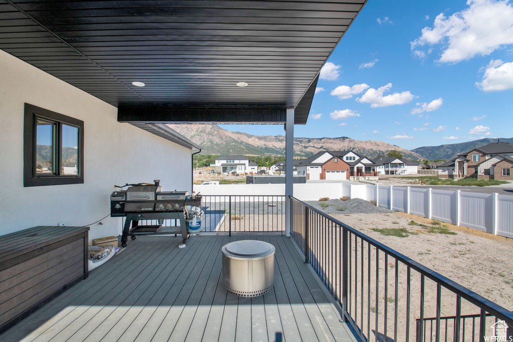 Deck with a mountain view