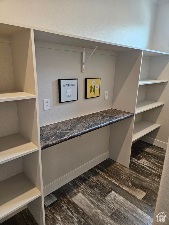 Interior space with dark wood-type flooring