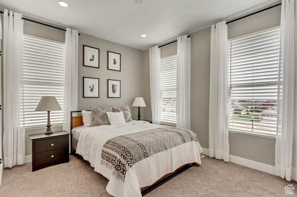 View of carpeted bedroom