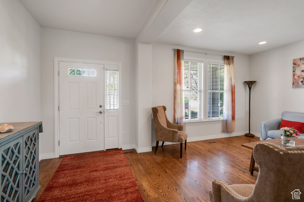 Entryway featuring hardwood / wood-style flooring