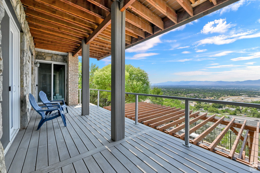 Deck with a mountain view