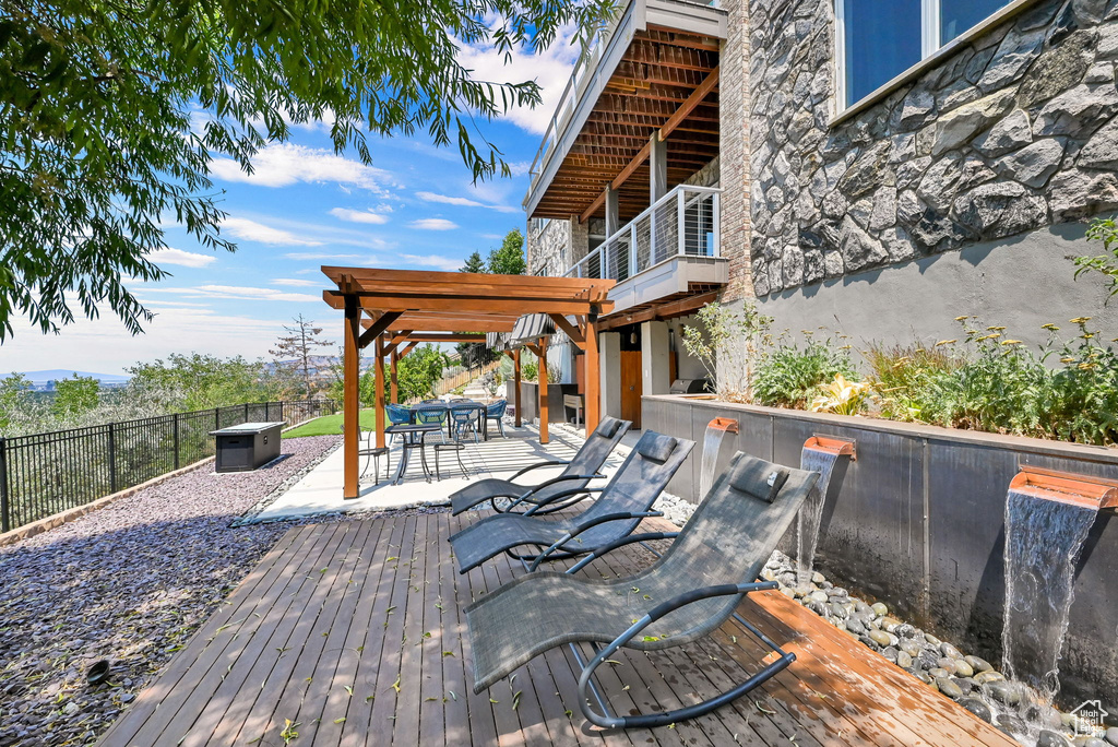 Deck with a pergola