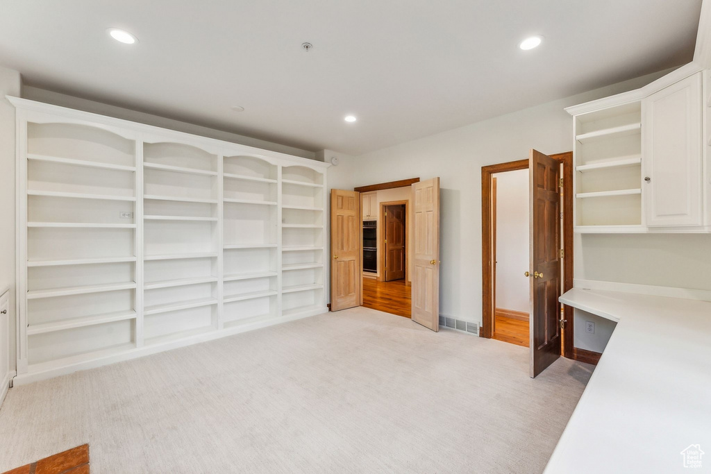 Interior space with light hardwood / wood-style floors