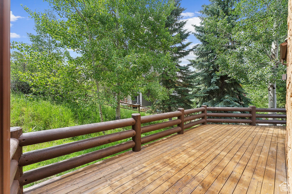 View of wooden deck