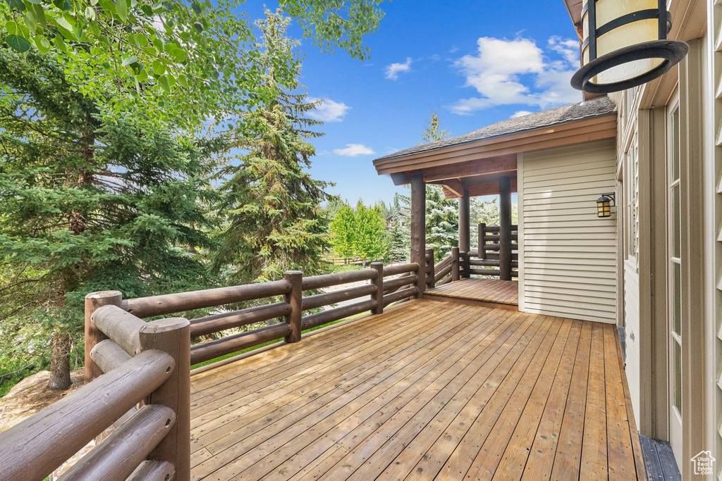 View of wooden deck