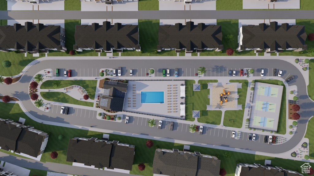 Birds eye view of property