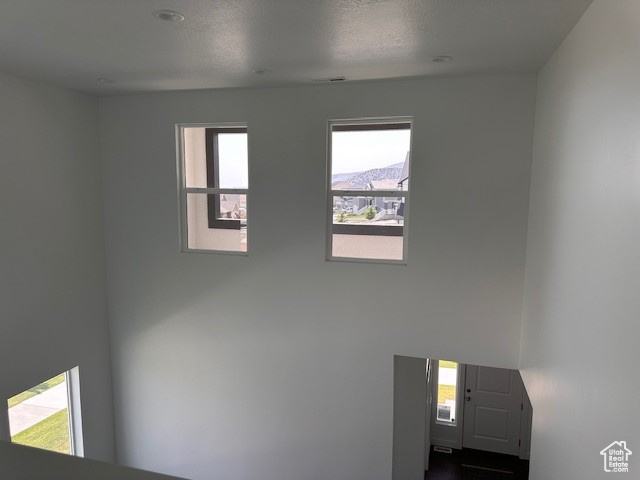 Details featuring a textured ceiling