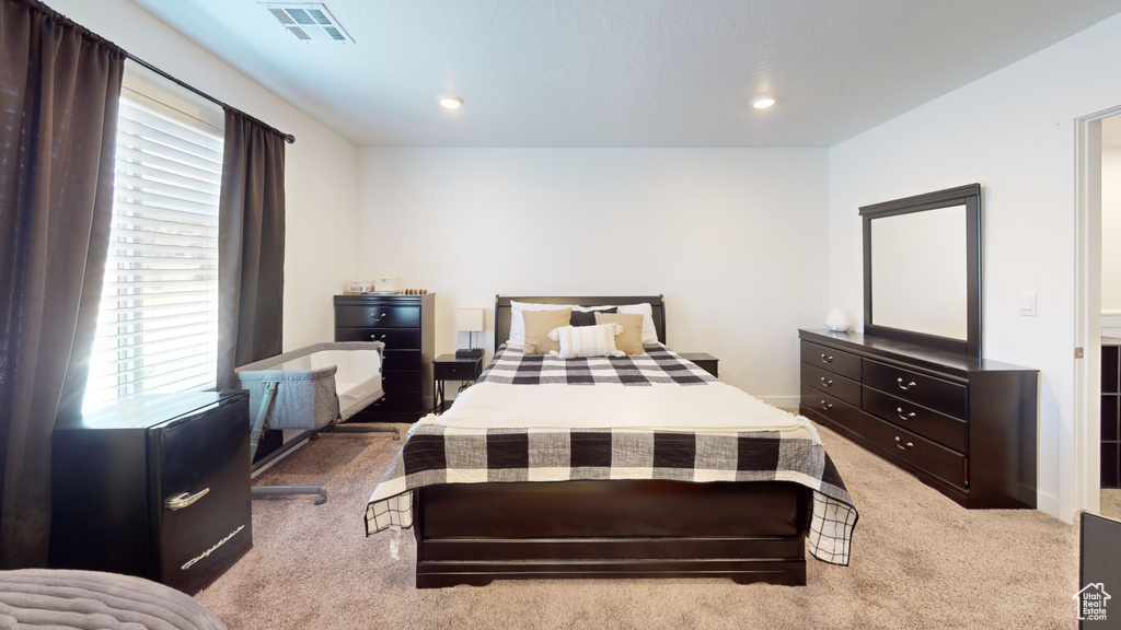 View of carpeted bedroom