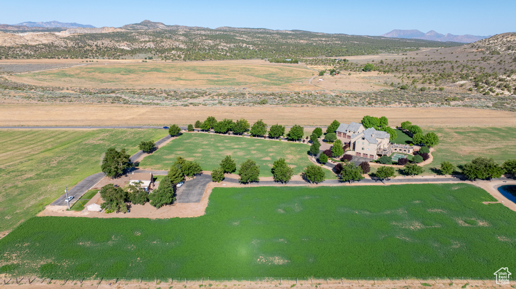 Bird's eye view with a mountain view and a rural view