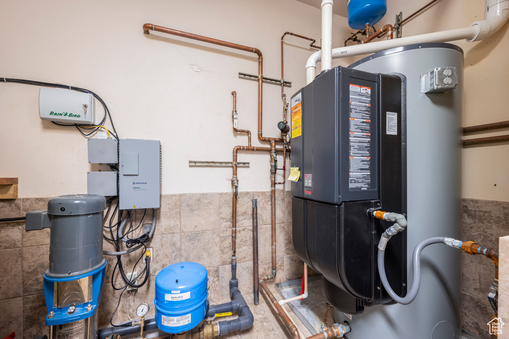 Utility room with water heater