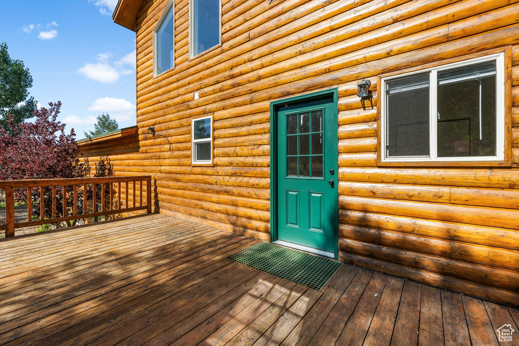 View of wooden deck