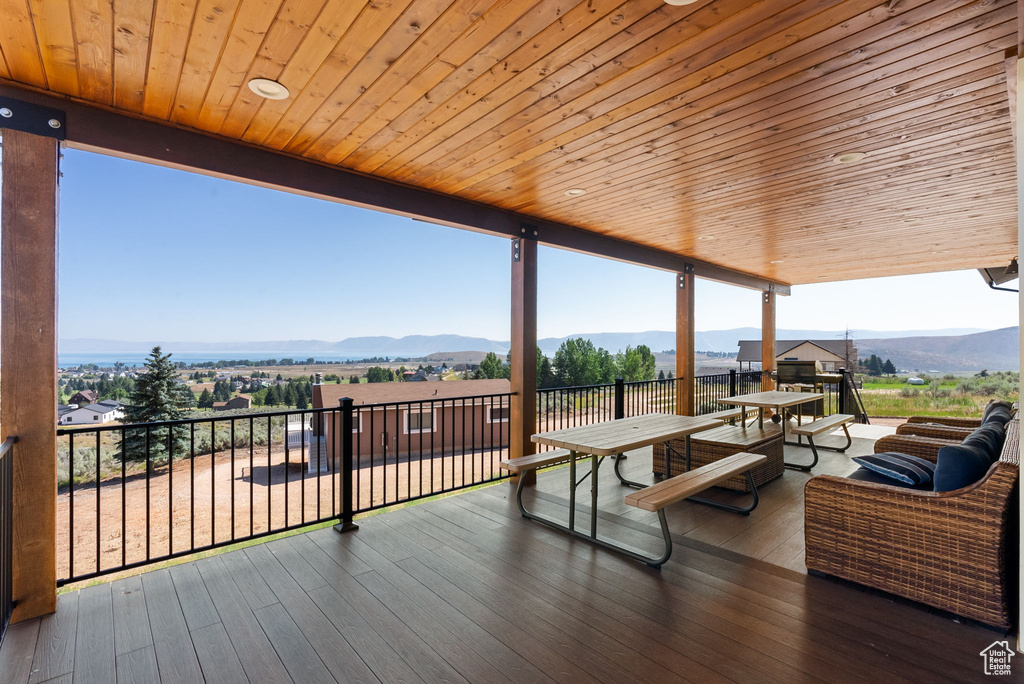 Deck with a mountain view