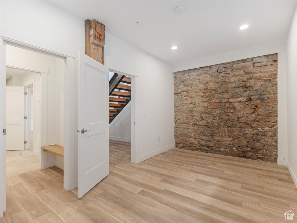 Unfurnished room featuring light hardwood / wood-style flooring