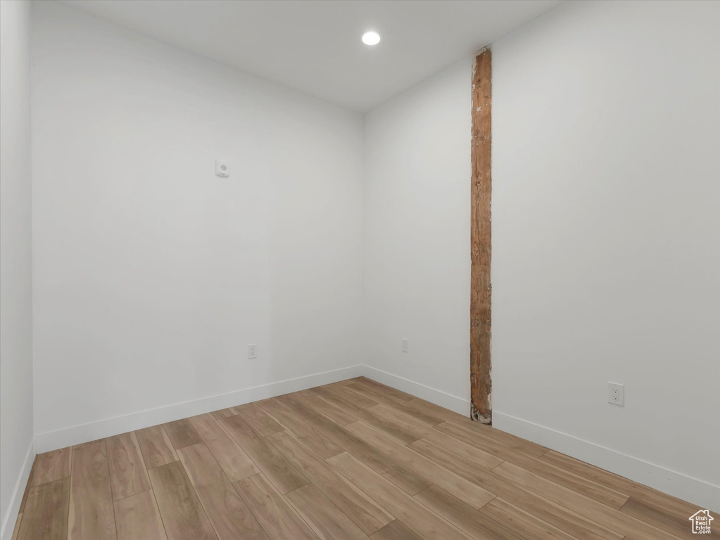 Spare room featuring light hardwood / wood-style floors