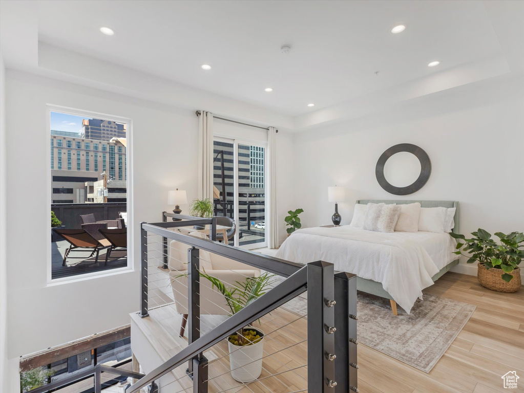 Bedroom featuring light wood-type flooring