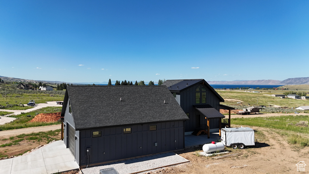 Exterior space with a mountain view